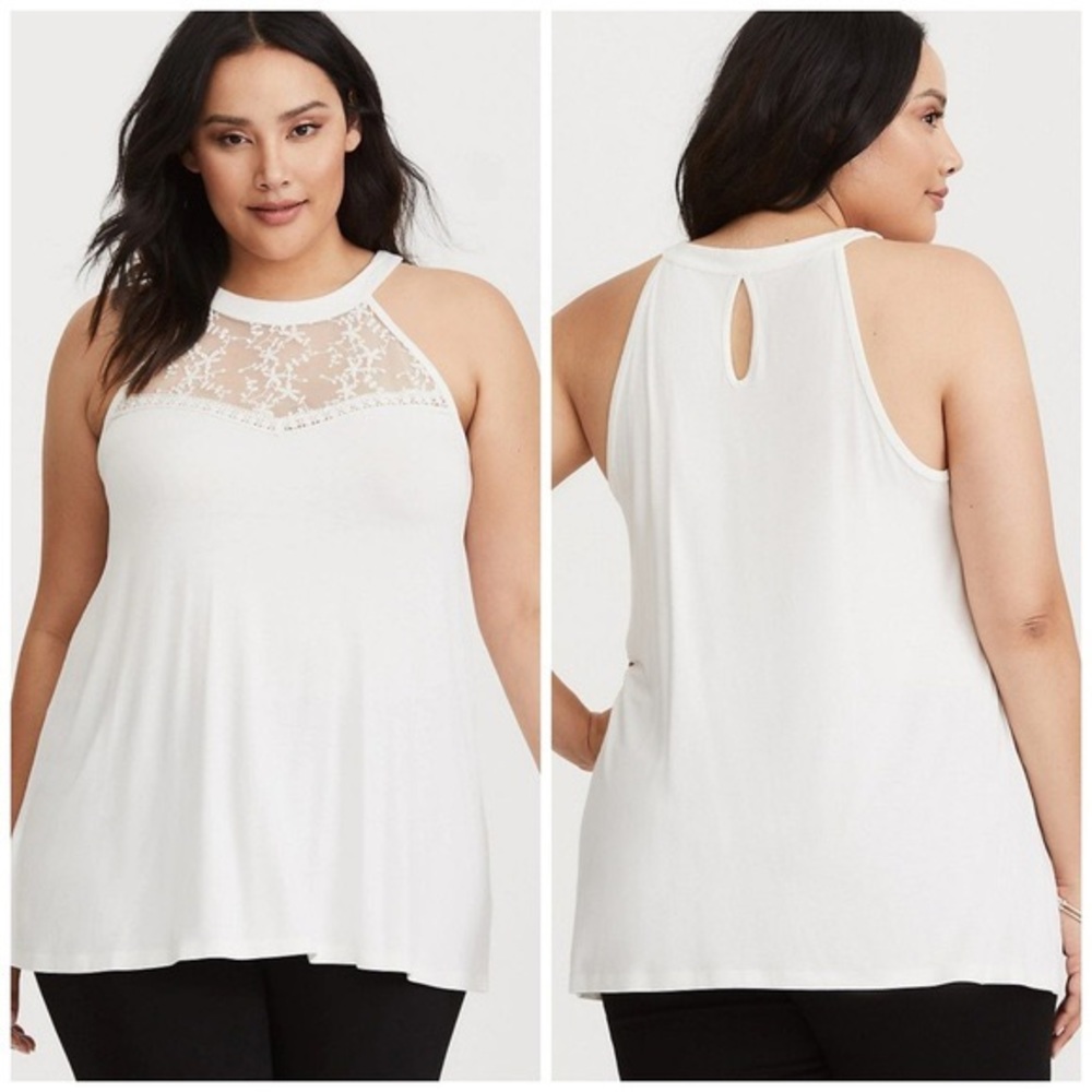 Super Soft Ivory Illusion tank Torrid